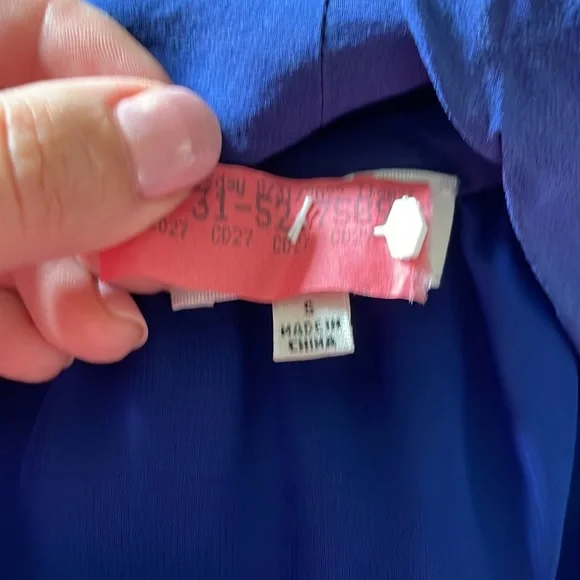 Wildred Aritzia silk 100% dress blue with fringe details - Picture 10 of 11